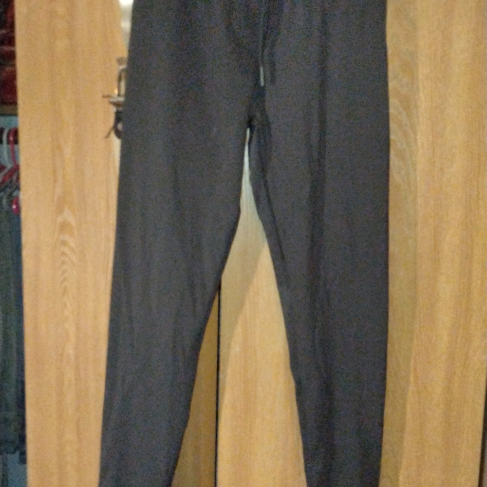 No Boundaries Tie Waist High-Rise Ankle Leggings Black Soot Size S Stretch Solid